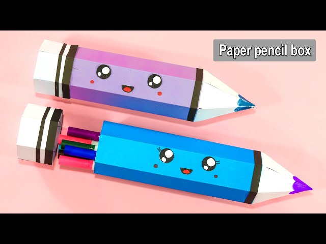 How to make a paper pencil box, DIY paper pencil box idea