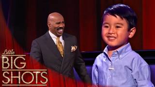 Steve Harvey Meets a 4 Year Old Boy Who Wrote Five Original Piano Compositions | Little Big Shots