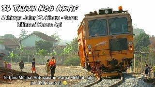 Akhirnya 36Th Non Aktif Jalur KA Cibatu - Garut Dilintasi Kereta MTT Plasser.