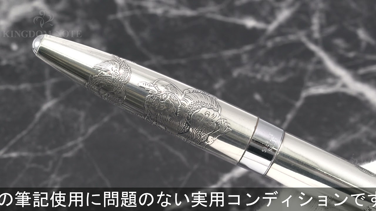 PILOT パイロット 万年筆 エリート シルバーン 龍 細字 - YouTube