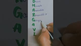  Form Of Name Bhargavi shorts form lettering