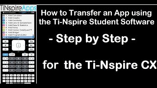 Ti-Nspire CX 2: How to transfer an app using the TiNspire Student Software screenshot 5