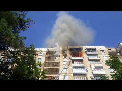 Tbilisi 7.09.2018. ხანძარი გლდანის 2-ე მიკრორაიონში. Пожар во 2-ом микрорайоне Глдани.
