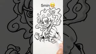 How to Draw LUFFY(Gear5) in 30Sec,1,3,5,10Min,1Hr #onepiece