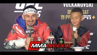 Max Holloway gets trolled by son at UFC 245 press conference