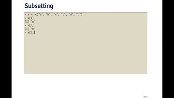RProg - Subsetting   Basics
