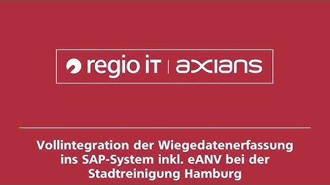 Stadtreinigung Hamburg - Vollintegration des eANVportals in das SAP-System