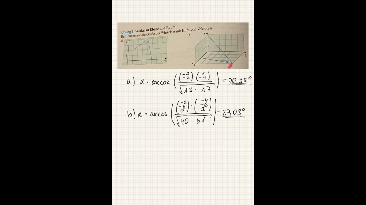 Analytische Geometrie: Winkel in Ebene und Raum