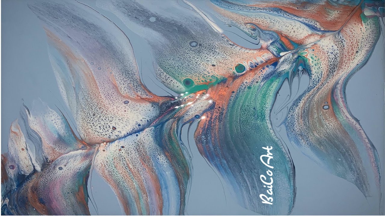 # 10 Acrylic Paint Pouring Swipe With Palette Knife | First Attempt ...