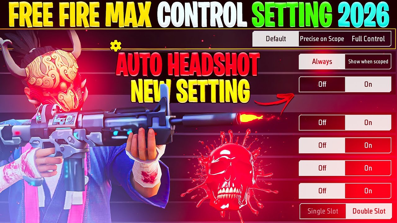 Free Fire MAX Auto Headshot Control Setting 🔥 2026 Update | 100% One Tap Trick 🎯