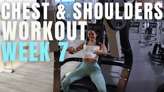 WEEK 7 | What I Eat For My CHALLENGE TO IMPROVE | Chest and Shoulder Workout | Swimming for Cardio