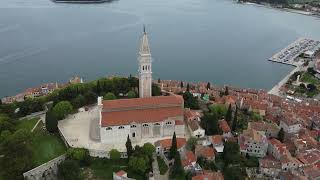 Crkva sv. Eufemija in Rovinj, Istria, Croatia from a birds view