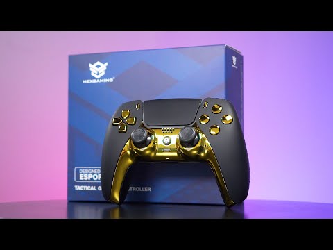 HEXGAMING RIVAL FPS eSport Custom Controller for PS5, PC - Black Gold 