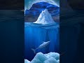 Lonely whale in the arctic ocean where only icebergs visual effects shorts