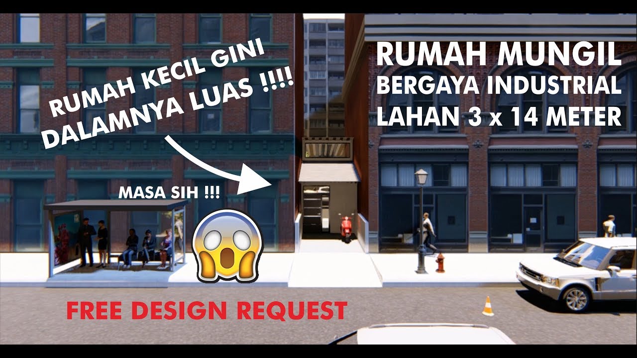 Desain Rumah Mungil Minimalis Di Lahan 3 X 14 Meter Bergaya