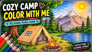 Relaxing Camping ASMR | Cozy Campfire & Tent Coloring with Real Pencil Sounds 🏕️