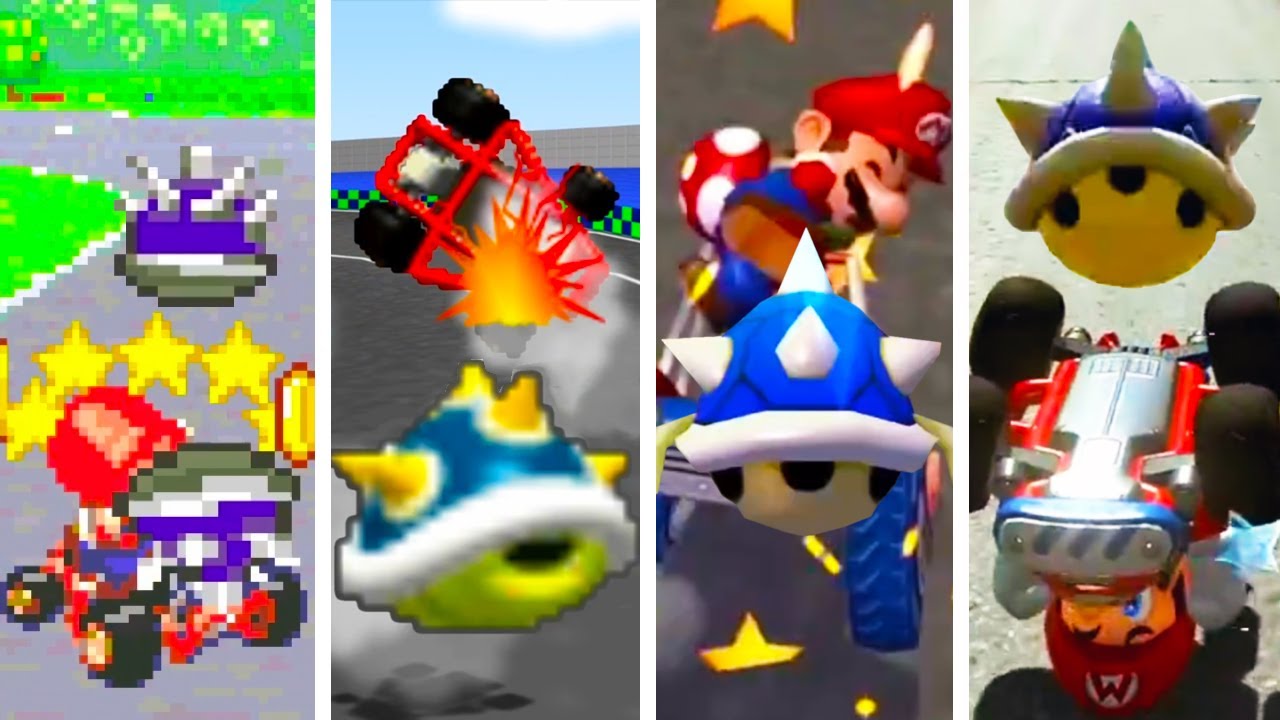 Evolution of Getting Bullied by Blue Shell in Mario Kart (1996-2025)
