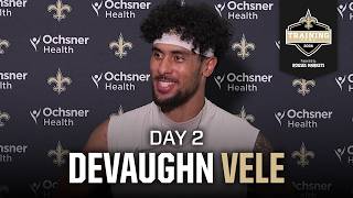 Devaughn Vele On Excitement For Season, Tyler Shough Saints Training Camp 2026