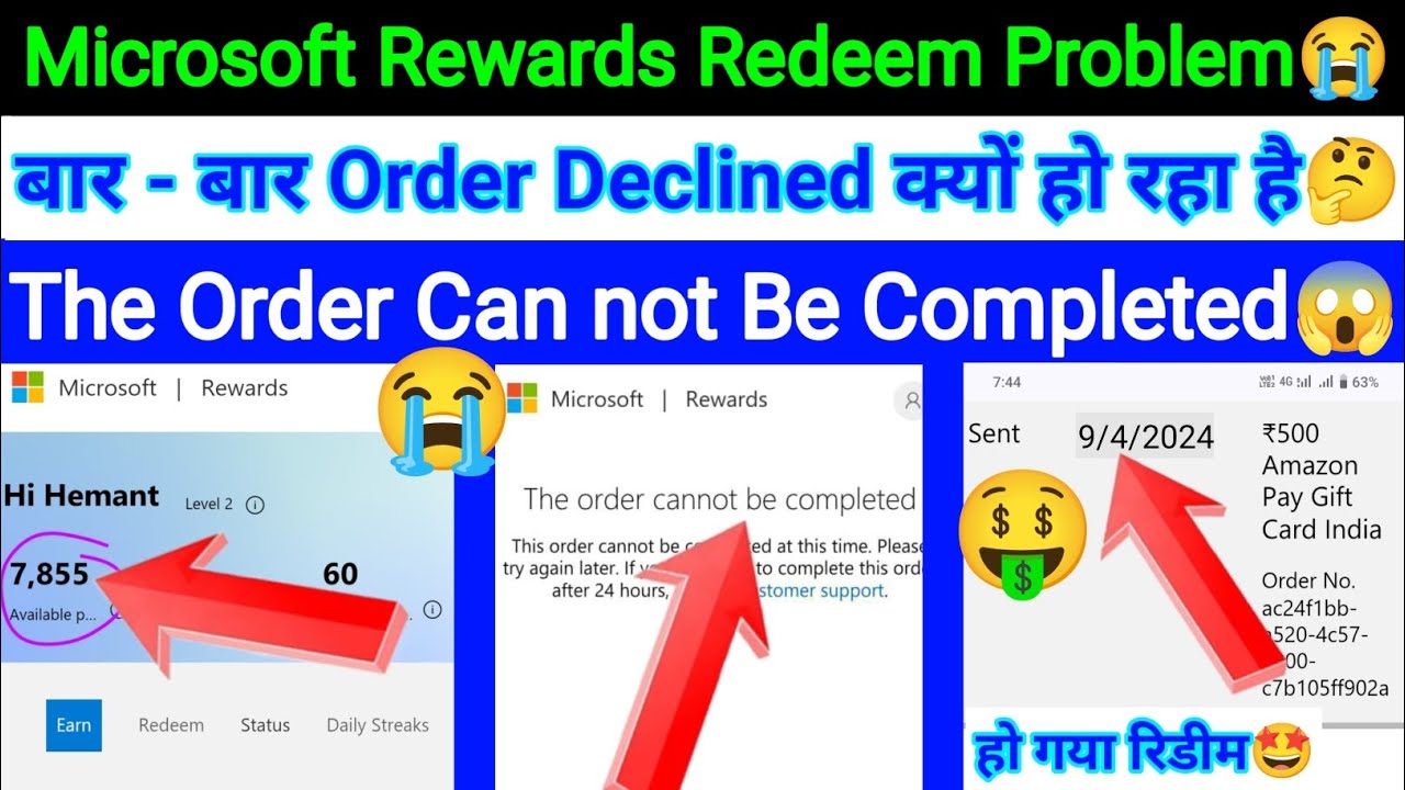 Hidden Solution for Ms Rewards Order Declined Issue
