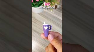DIY Tumbler with clay 😍| Cute stanley Cup Charm #diy #shorts #craft #clay #viral