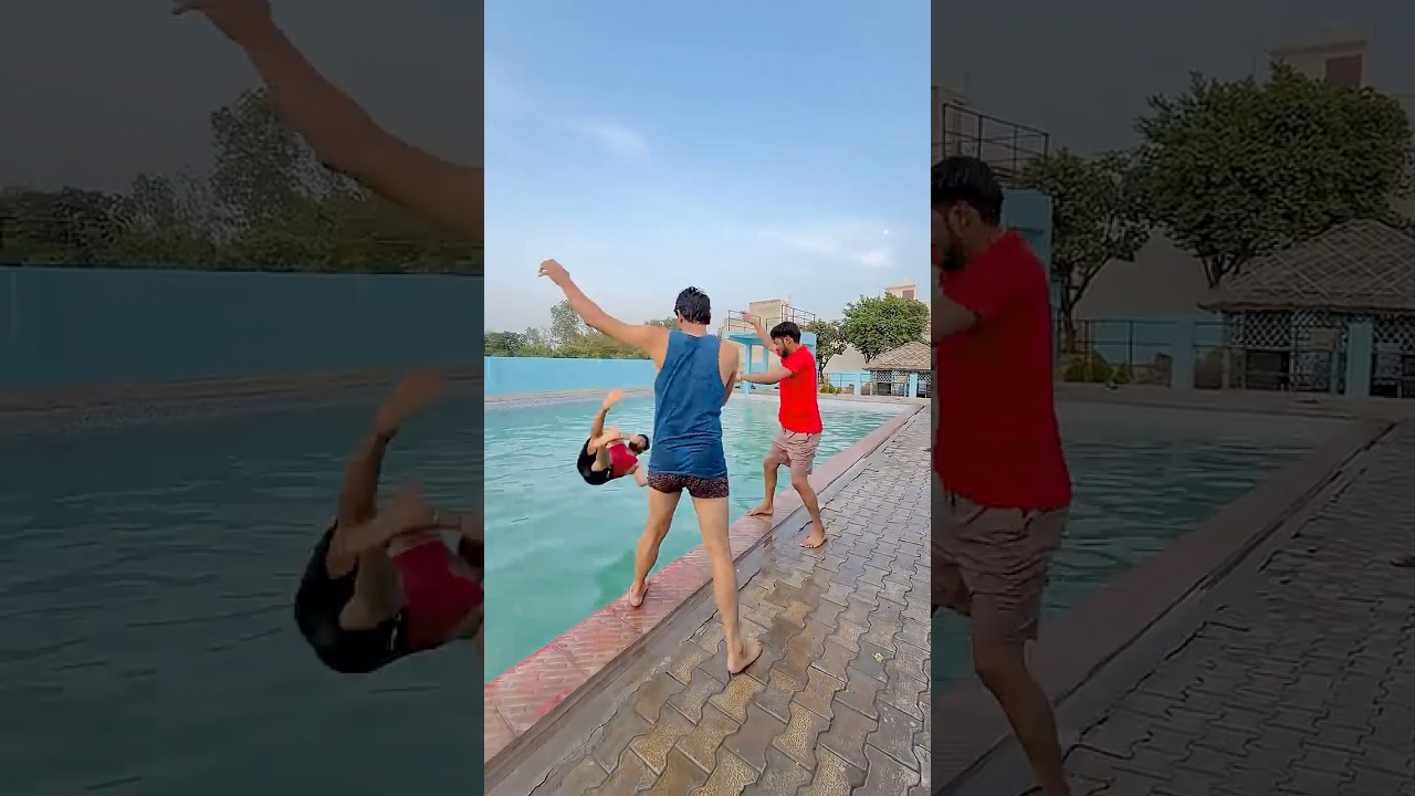 Swimming pool ke andar magarmuch aa gaya Part 3 #comedy #funny #shortsfeed #viralvideo #trending