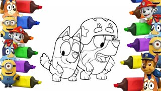 Easy Bluey Step by Step Drawing | Cartoon Tutorial for Kids
