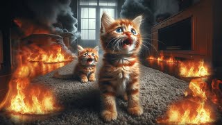 Sad cat story | Twin kittens trapped in the flames 🔥😿 #cats #aicat #ai #poorcat #catstory by BiliCats 1,010 views 2 weeks ago 43 seconds