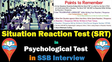 SRT in SSB Interview || Psychological Test || Hindi