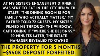 My Parents Made Me Eat in the Kitchen at My Sister's Engagement - Then The Manager Spoke