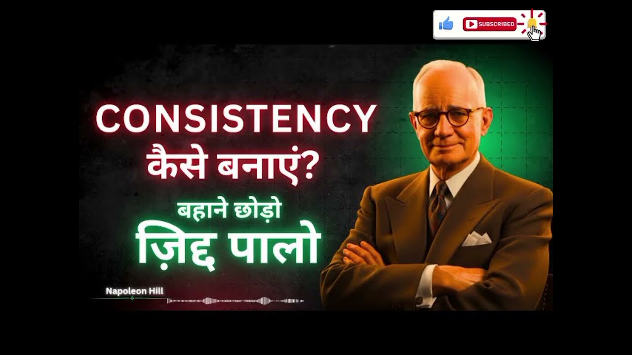 Consistency कैसे बनाएं? बहाने छोड़ो, ज़िद पालो | Napoleon Hill (Hindi) | Think and Grow Rich
