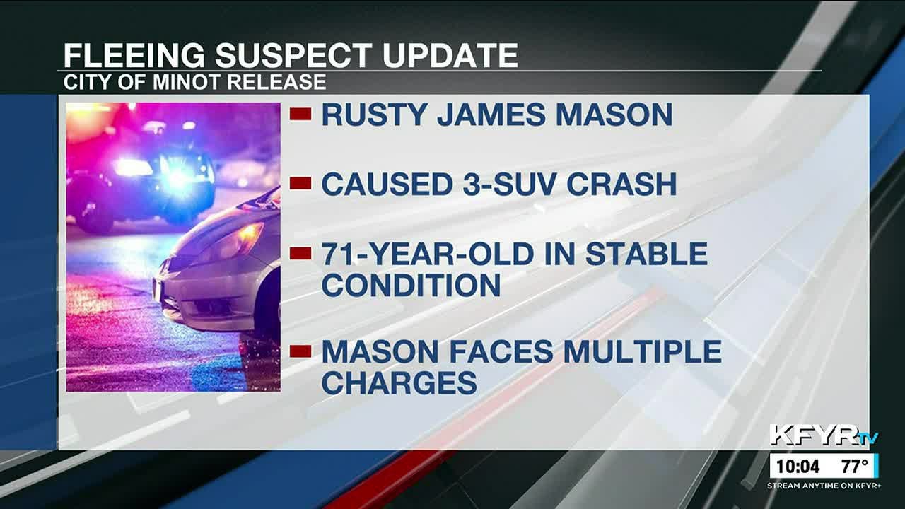 Fleeing suspect causes multi-vehicle crash in southwest Minot - YouTube
