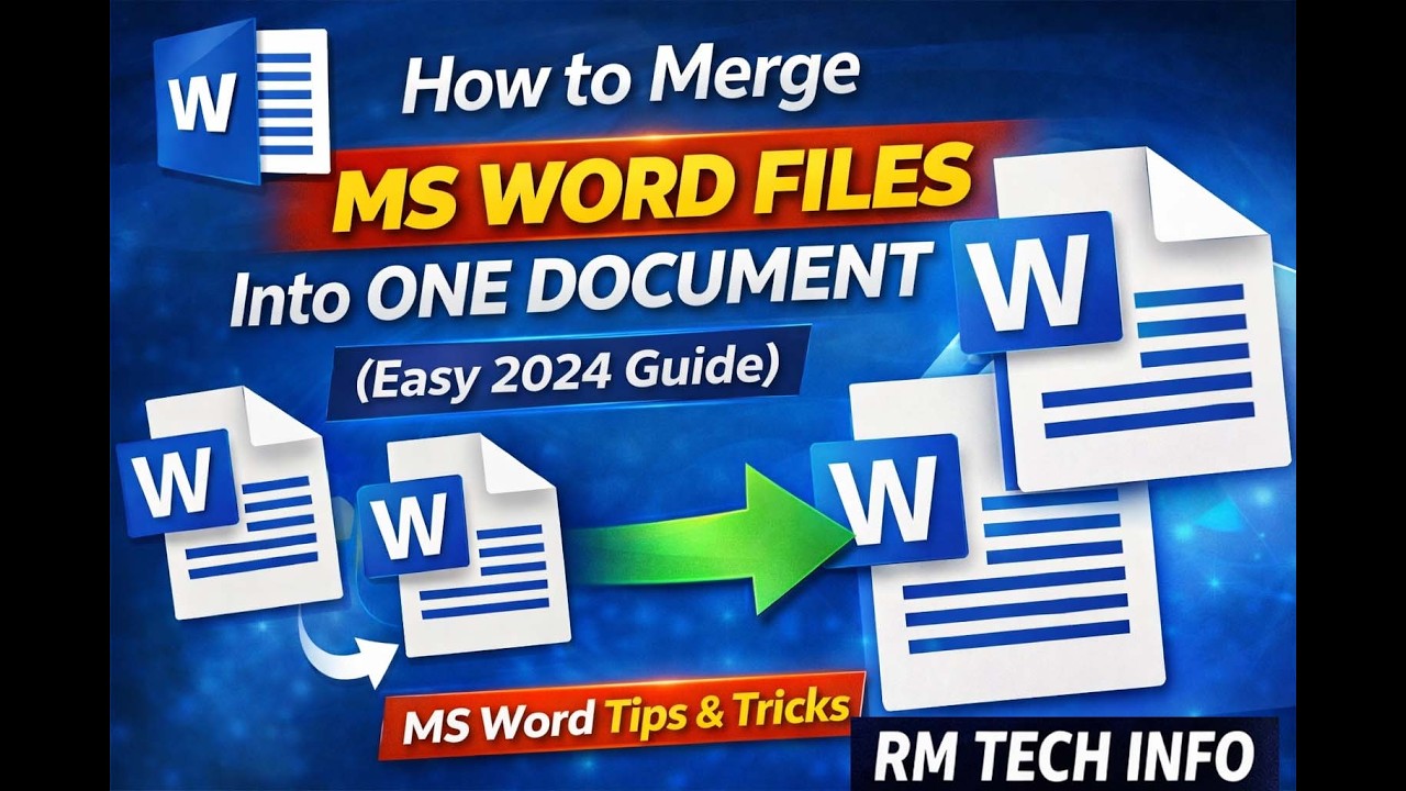 How to Merge MS Word Files Into One Document Easy 2024 | Word files ...