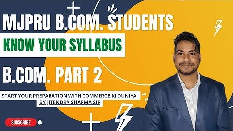 Mjpru Bcom part 2 Private students Syllabus  #mjpru #bcompart2 #mjprusyllabus #examspecial