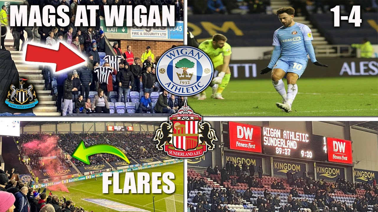 Wigan vs Sunderland | 1-4 | ABSOLUTE SCENES | FLARES ON THE PITCH