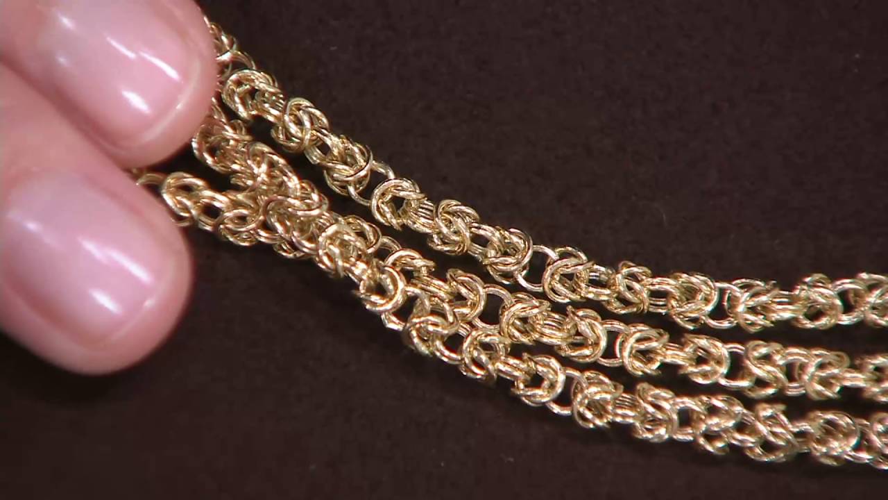 14K Gold Dimensional Byzantine Chain 