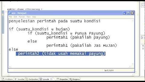 Belajar Pemrograman Java Bagian 7 - If Bersarang(Nested If)
