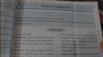 Std. 8 Geography Lesson 5 Ocean Currents Digest
