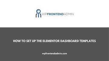 How to Create a Front End Dashboard with Beautiful Elementor Templates