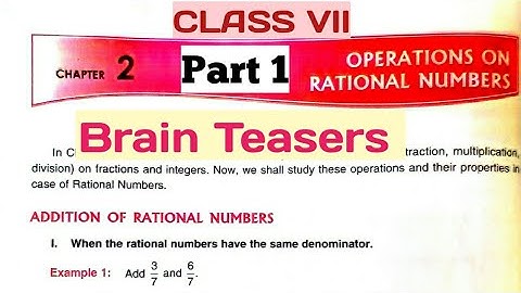 D.A.V. Math | Class VII | Chapter-2 | Question No 1 | Brain Teasers | Part 1 | By Art Of Mathematica