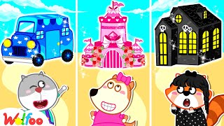 One Colored House Challenge - Lucy Makes DIY Playhouse - Fun Playtime for Kids 🤩 Wolfoo Kids Cartoon
