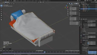 Моделирование постели (с бельём) в Blender