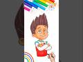 PAW Patrol Draw Easy | How to Draw Ryder PAW Patrol Drawing 🌈👦🏻🐾 #shorts #pawpatrol #forkids