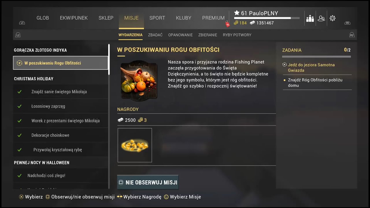 Fishing Planet PS5# 67 Misja W poszukiwaniu Rogu Obfitości.Nowy event