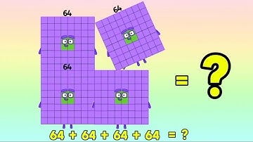 NUMBERBLOCKS ADDITION OF FOUR SAME SQUARE NUMBERS | ADD DUPLICATE NUMBER LEARN TO COUNT hello george