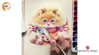 The super CUTE Watercolor Characters of Genechka Djogan