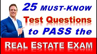 25 Brand New Test Questions to help PASS the Real Estate Exam  Practice Questions #realestateexam