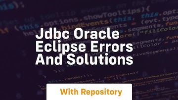 jdbc oracle eclipse errors and solutions