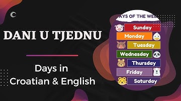 Dani u tjednu - Days of the Week in Croatian & English