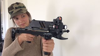 My wife shooting her Rapid Fire Tactical Crossbow