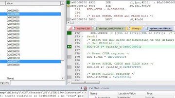 Keil STM32 F4 - Running the Blinky example on the Simulator